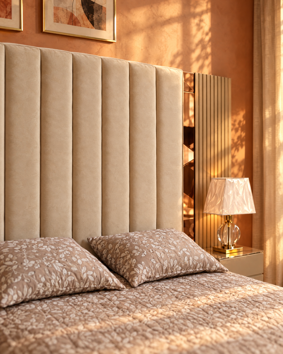 Detalle del cabecero de la cama Bercha