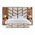 Cama Imperio con cabecero de zigzag y espejos