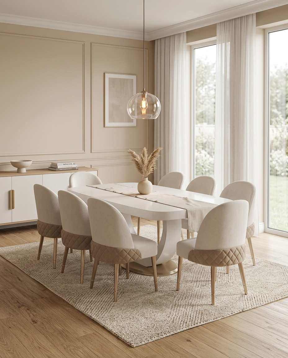 Comedor Galex en ambiente beige