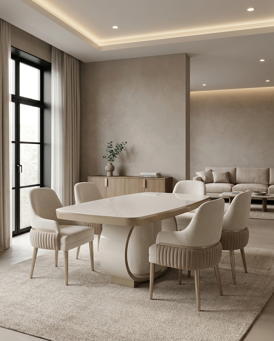 Comedor Splendor en espacio integrado a sala
